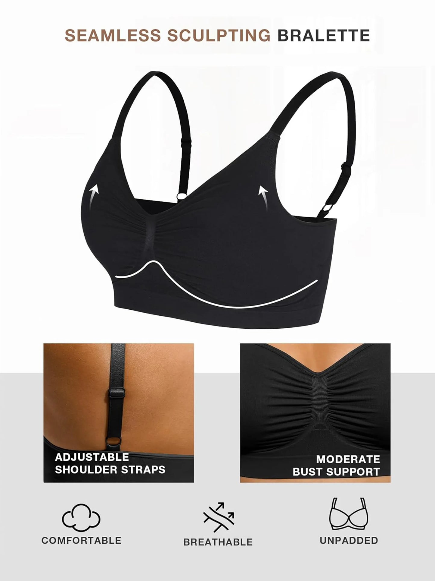 Tensara Adaptive Wireless Bra - Unlined & Breathable